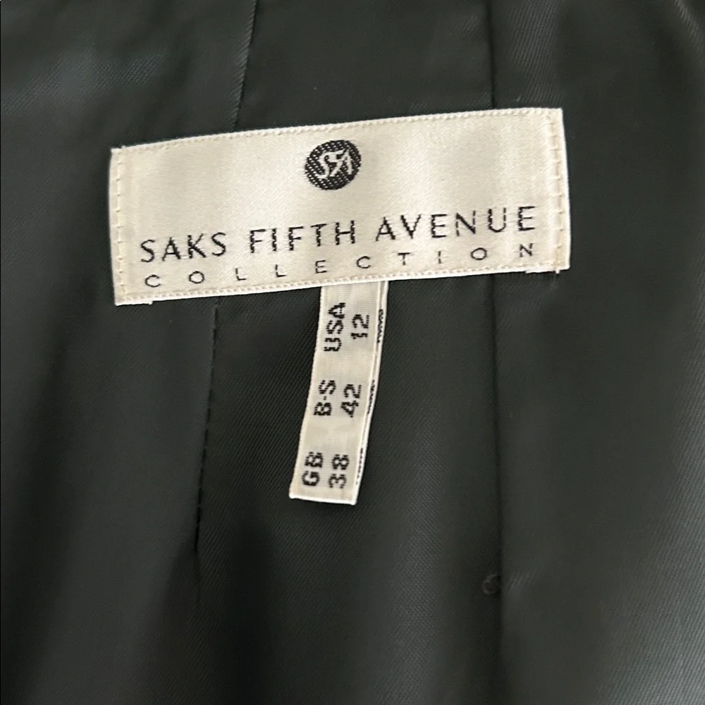 Saks Fifth Avenue Dark Leather Skirt, made in Italy, excellent condition